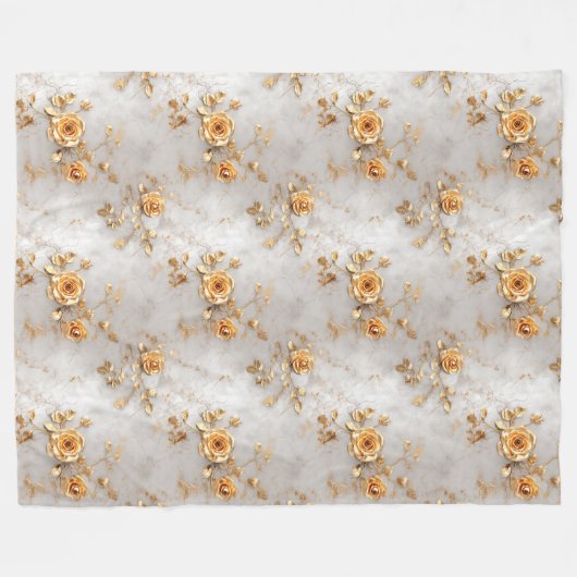 Romantische gele rozen fleece deken (Voorkant (Horizontaal))