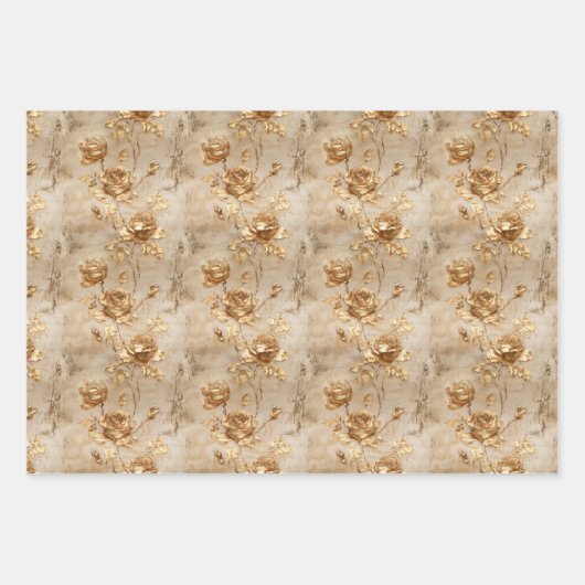 Romantische gele rozen inpakpapier vel (Voorkant 2)