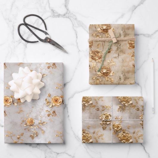 Romantische gele rozen inpakpapier vel (Voorkant)