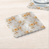 Romantische gele rozen kartonnen onderzetters (Gebogen)