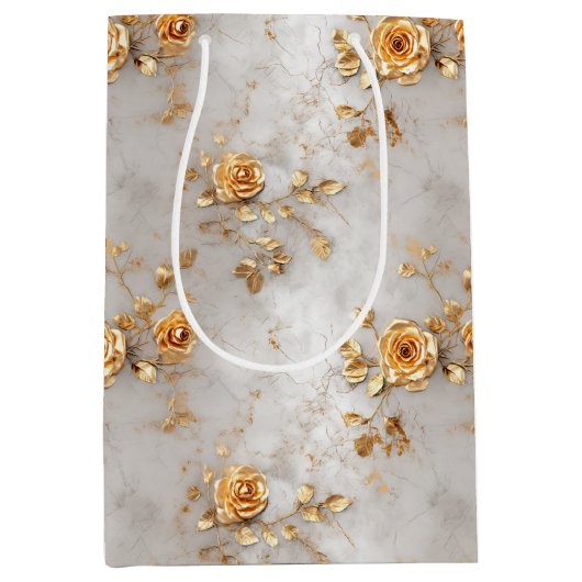 Romantische gele rozen medium cadeauzakje (Voorkant)