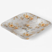 Romantische gele rozen papieren bordje (Gebogen)