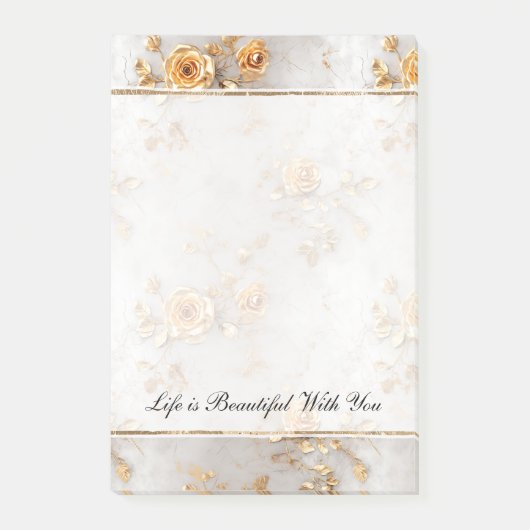 Romantische gele rozen post-it® notes (Voorkant)