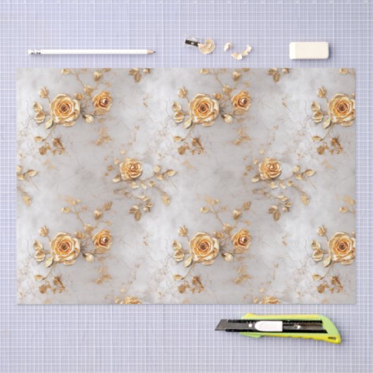 Romantische gele rozen tissuepapier (Craft)