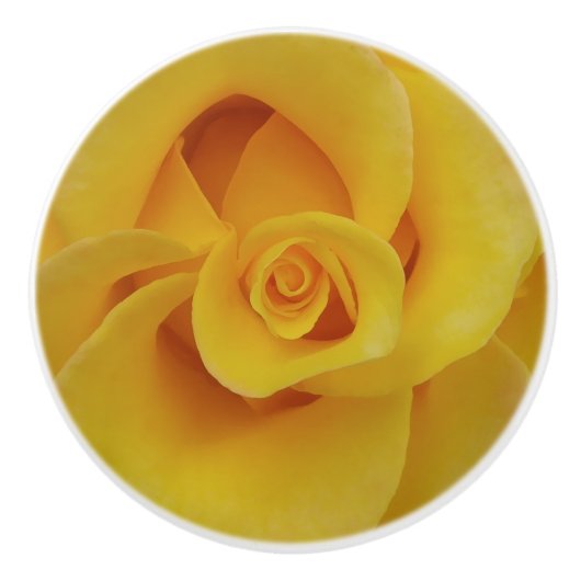 Romantische gele rozenblaadjes keramische knop (Voorkant)
