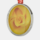 Romantische gele rozenblaadjes metalen ornament (Links)