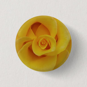 Romantische gele rozenblaadjes ronde button 3,2 cm