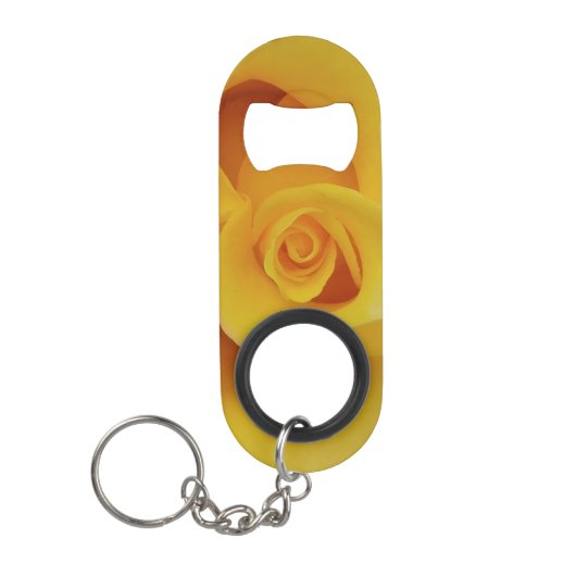Romantische gele rozenblaadjes sleutelhanger flessenopener (Voorkant)