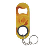 Romantische gele rozenblaadjes sleutelhanger flessenopener (Achterkant)
