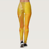 Romantische gele rozendruppels leggings (Achterkant)