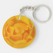 Romantische gele rozendruppels sleutelhanger (Achterkant)