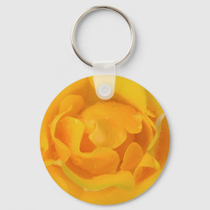 Romantische gele rozendruppels sleutelhanger