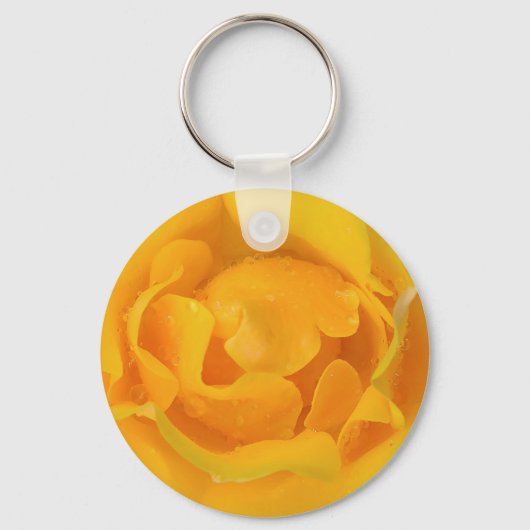 Romantische gele rozendruppels sleutelhanger (Voorkant)