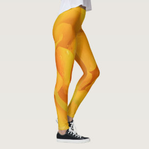 Romantische gele rozenwaterdruppels leggings