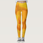Romantische gele rozenwaterdruppels leggings (Voorkant)