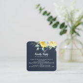 Romantische gele waterverf rozen QR code marinebla Informatiekaartje (Staand voorkant)