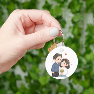Romantische geliefden Sleutelhanger - Schattige pa