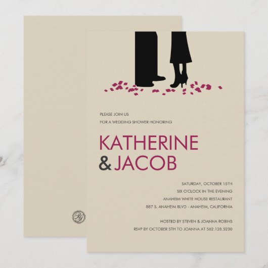 Romantische geloften trouwdouche uitnodigt kaart (Voorkant / Achterkant)