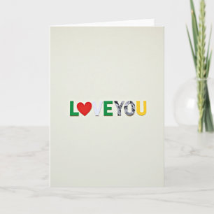 Romantische gemarmerde I Love You kaart
