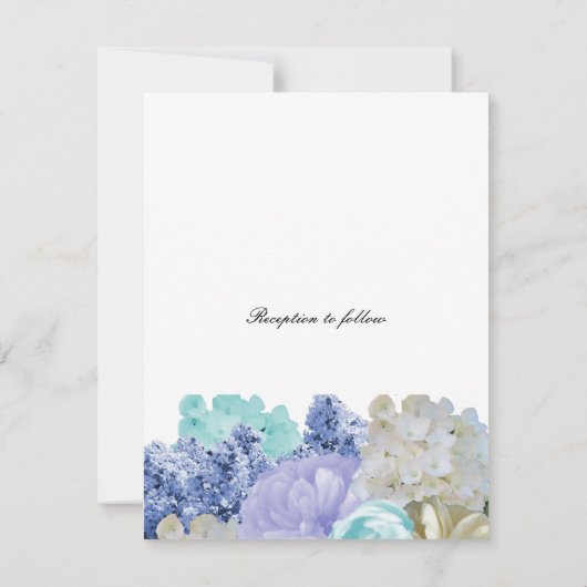 Romantische gemengde bloemen bruiloft uitnodiging (Achterkant)