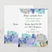 Romantische gemengde bloemen bruiloft uitnodiging (Voorkant / Achterkant)