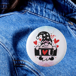 Romantische genegenheid: Ik hou van je Gnome Butto Ronde Button 5,7 Cm
