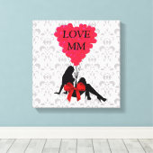 Romantische gepersonaliseerde Valentijnse  Canvas Afdruk (Insitu (Houten vloer))