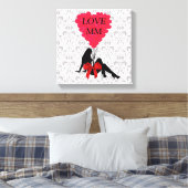 Romantische gepersonaliseerde Valentijnse  Canvas Afdruk (Insitu (Slaapkamer))