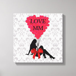 Romantische gepersonaliseerde Valentijnse  Canvas Afdruk