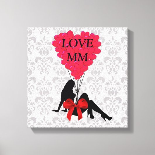 Romantische gepersonaliseerde Valentijnse  Canvas Afdruk (Voorkant)