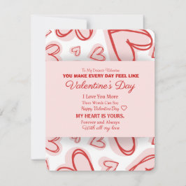 Romantische gepersonaliseerde Valentijnskaart Notitiekaartje