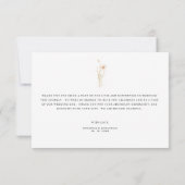 Romantische geperste bloemen bruiloft foto bedankkaart (Achterkant)