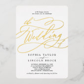 Romantische geperste Folie vecht de bruiloft van Folie Uitnodiging (Voorkant)