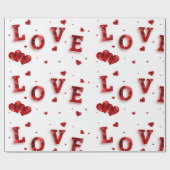 Romantische geschenkverpakking - "LOVE" typografie Cadeaupapier (Vlak)