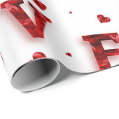 Romantische geschenkverpakking - "LOVE" typografie Cadeaupapier (Rol Hoek)