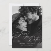 Romantische Geschreven Foto Bewaar de Datum Uitnod Save The Date (Voorkant)