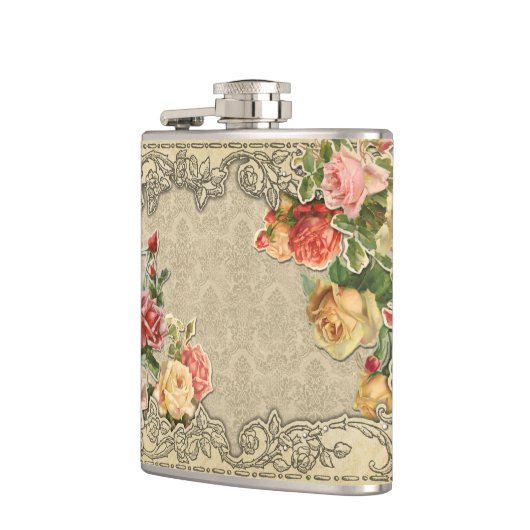 Romantische  Gesculpte Rozen Heupfles (Links)