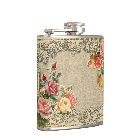 Romantische  Gesculpte Rozen Heupfles (Rechts)