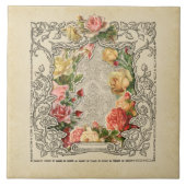 Romantische  Gesculpte Rozen Tegeltje (Voorkant)