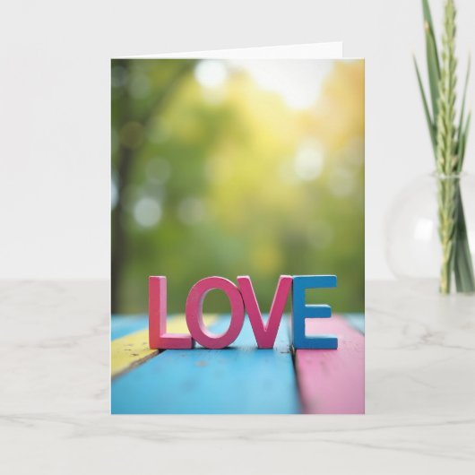 Romantische gestreepte liefdeskaart kaart (Voorkant)