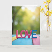Romantische gestreepte liefdeskaart kaart (Gele Bloem)