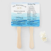 Romantische getijden bruiloft programma handwaaier (Voorkant en achterkant)