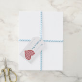 Romantische Gingham Hart en Red Rose Gift Labels Cadeaulabel (Met Touw)
