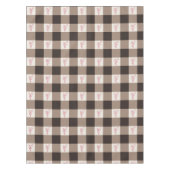 Romantische Gingham Plaid en Roze Hart Buffalo Tafelkleed (Voorkant)