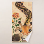 Romantische Giraffe badhanddoek meneer (Badhanddoek)