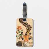 Romantische Giraffe - Gentleman - Funny Bagagelabel (Achterkant verticaal)