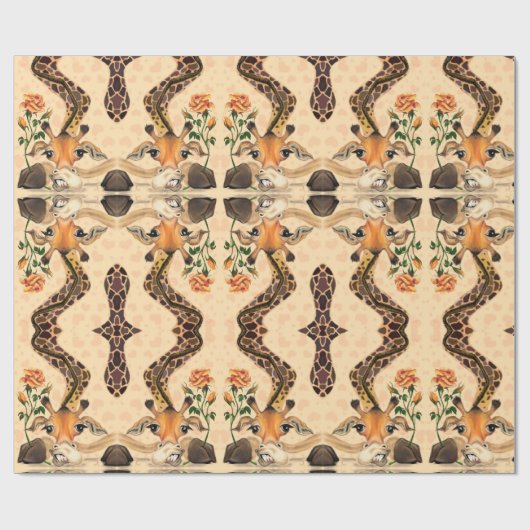 Romantische Giraffe - Gentleman - Funny Cadeaupapier (Vlak)