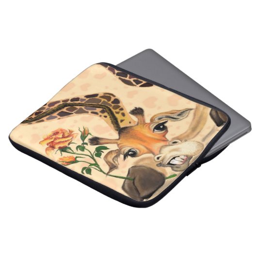Romantische Giraffe - Gentleman - Funny Laptop Sleeve (Voorkant top)