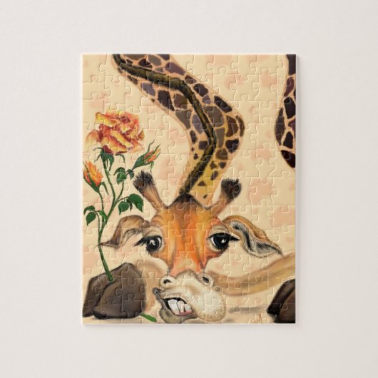 Romantische Giraffe - Gentleman - Funny Legpuzzel (Verticaal)
