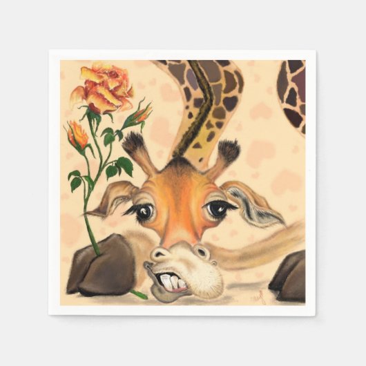 Romantische Giraffe - Gentleman - Funny Servet (Voorkant)
